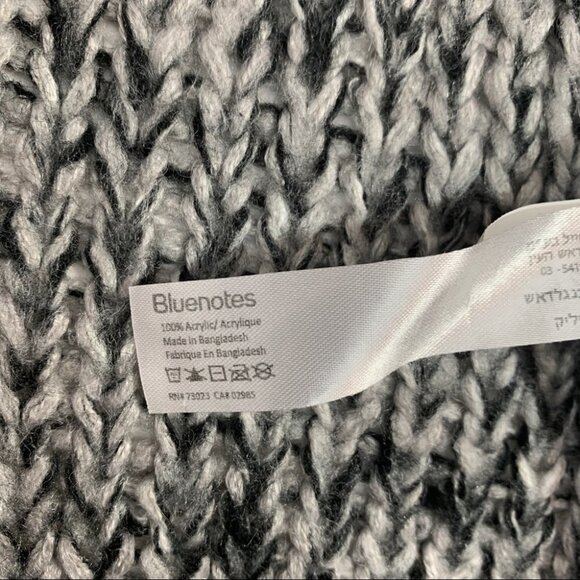 BLUENOTES🌸GREY Chunky Knit Cowl Neck Sweater Grey/Black Size S - Picture 7 of 9